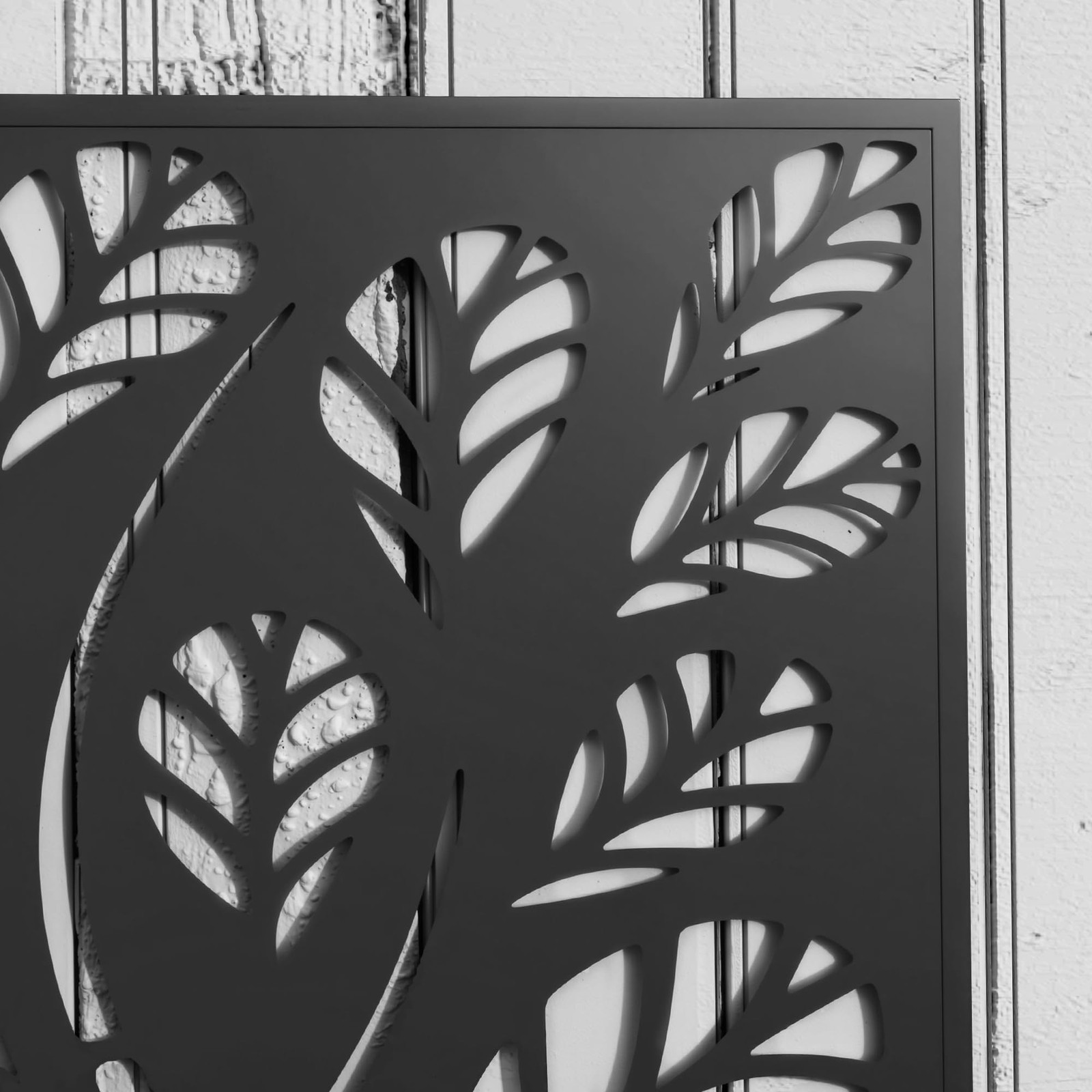 Outsunny Metal Raised Garden Bed with Trellis, Twigs and Leaves Cut-Outs