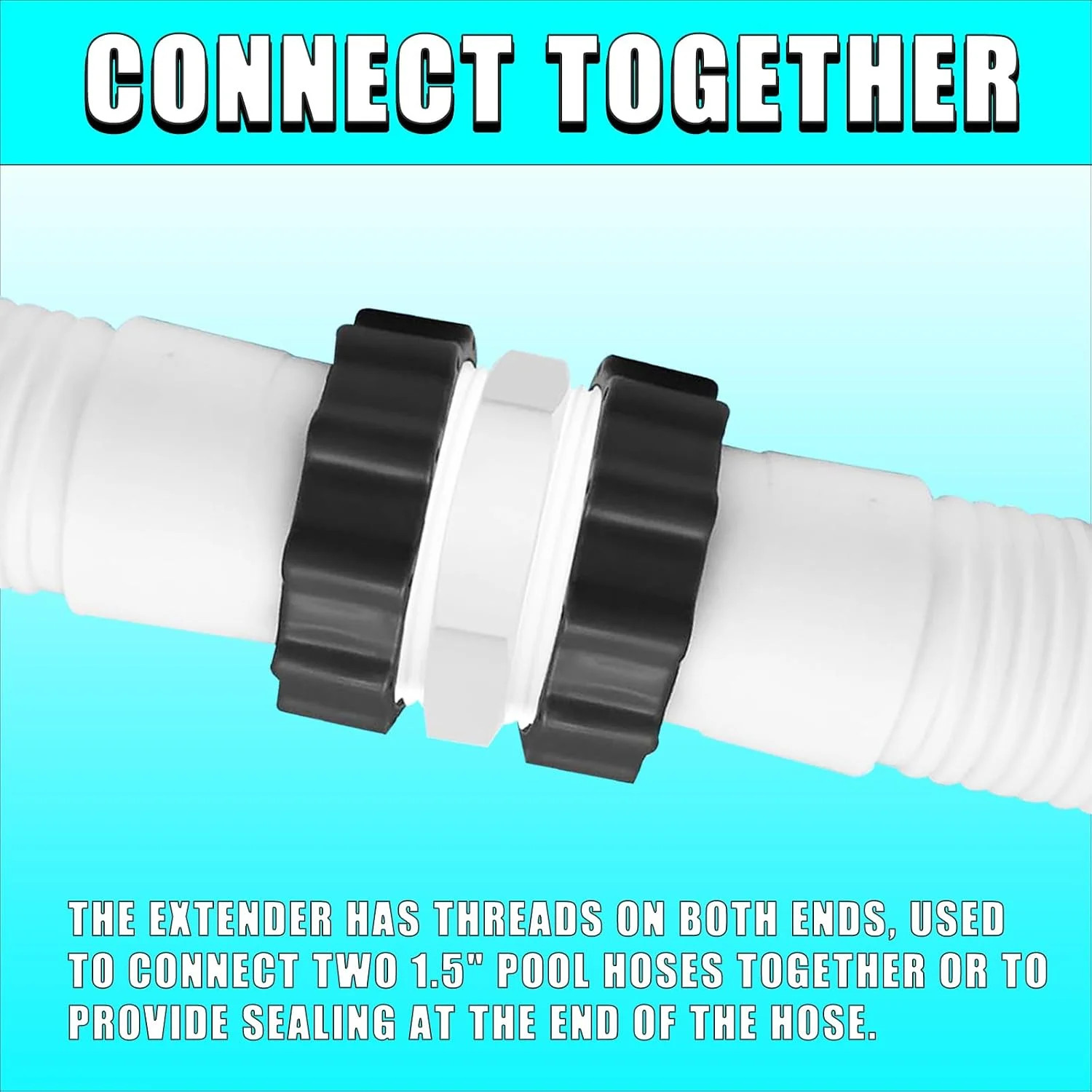 Pool Hose Adapter for Intex & Coleman Pool Split Hose Joint Connector, 1.5 to 1.
