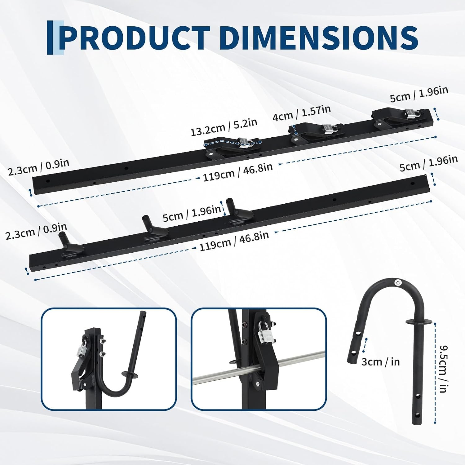 Lockable 3-Place weed-eater Edge Trimmer Rack Holder for OPEN Landscape Trailer