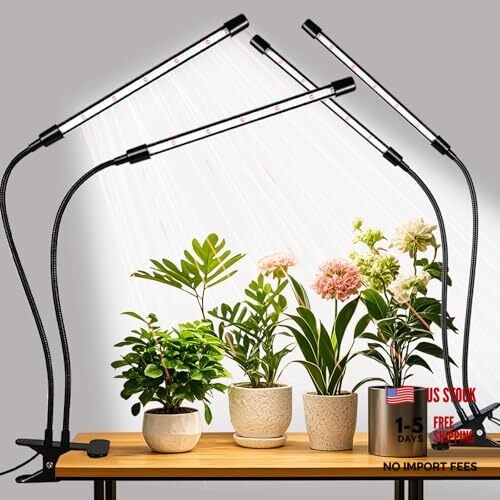 Grow Lights Upgrade 168 LEDs Clip Plant Lights for Indoor Plants, 2 Head 2 Pack