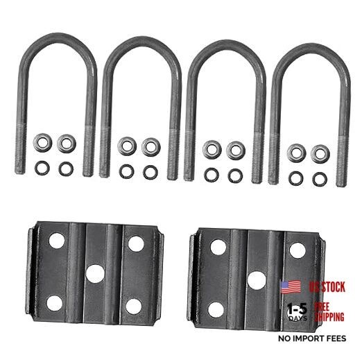 Trailer U Bolt Kit, 5-1/2 inch U Bolt for 3,500 lb Trailer Axle, 2-3/8″ 1pack