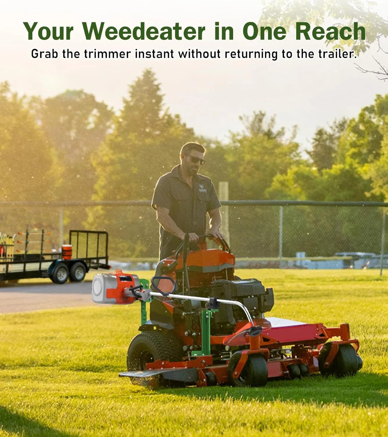 Weedeater Rack for Zero Turn, Lawn Mower Trimmer Rack for Walk-Behind, Stand-On,