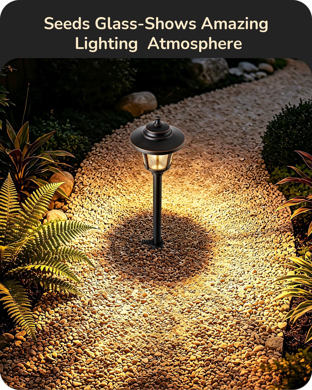 Low Voltage Landscape Lights, 12V 3W 120LM 3000K Seed Glass Outdoor Landscape…