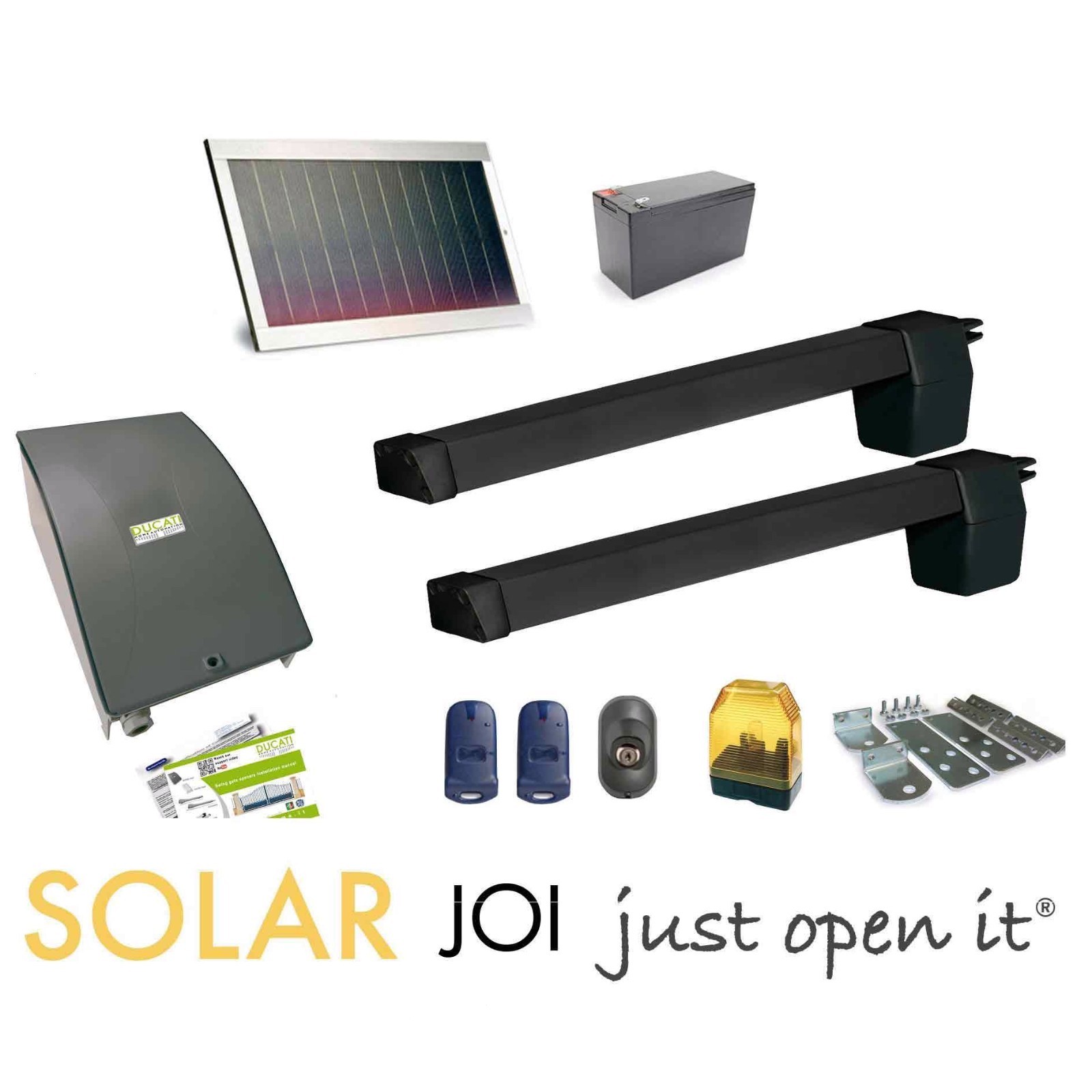 SWING GATE OPENER DUCATI HC619 SOLAR FC with END LIMITS 100% stand-alone