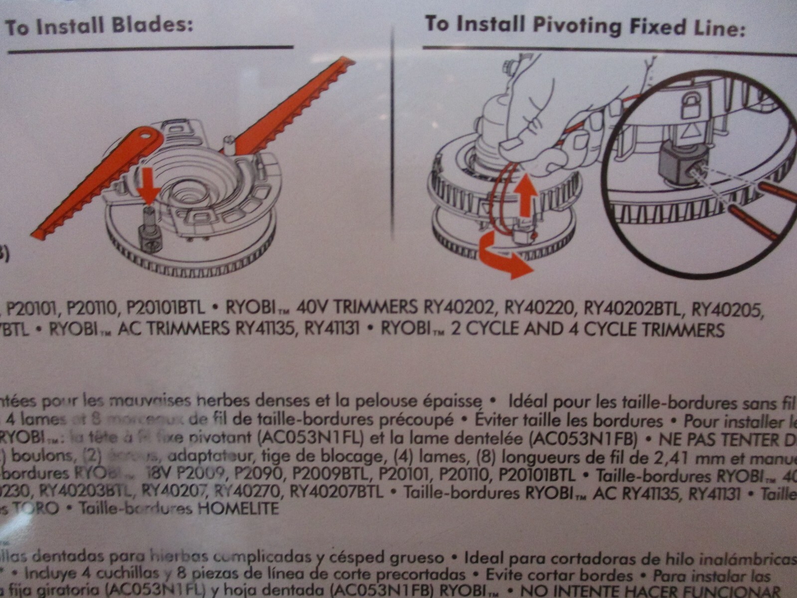 RYOBI REEL EASY+ 2-in-1 Pivoting Fixed Line & Bladed Head for Trimmers