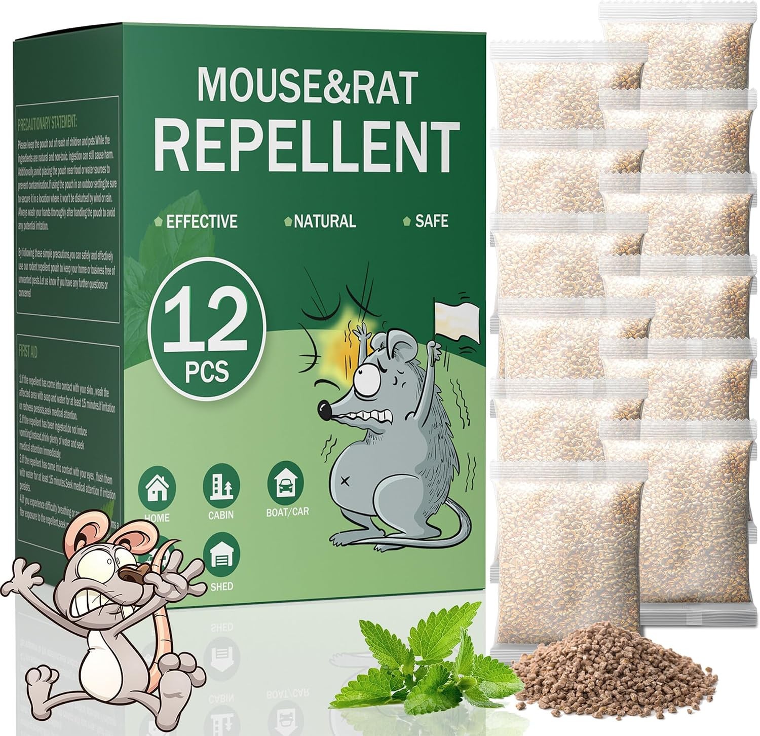 Squirrel Repellent Pouches,Mouse Repellent Pouches with Peppermint Oils, Natural