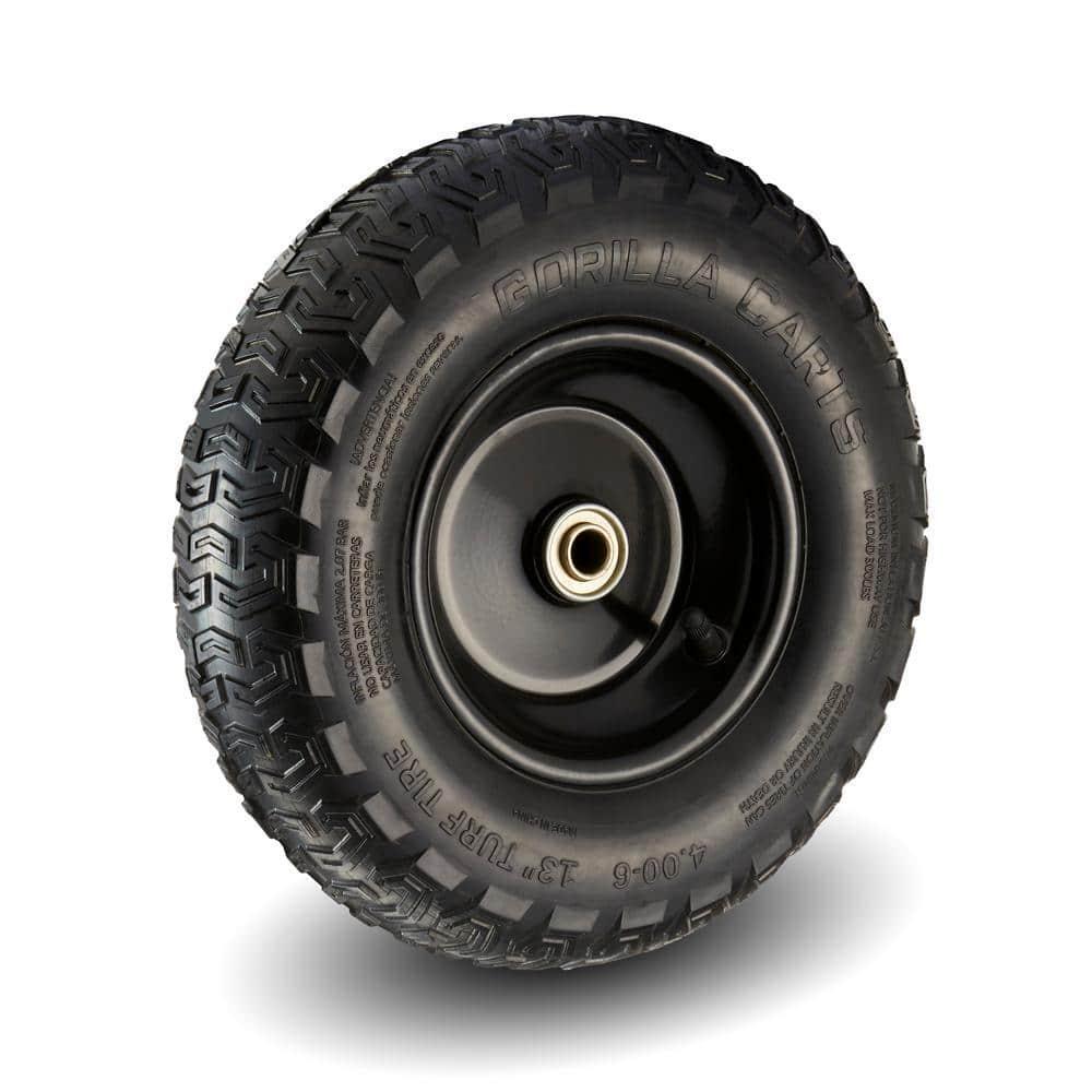 Gorilla Carts 13in Pneumatic Replacement Tire 5/8 Bore 300lb Garden Utility