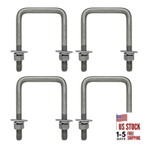 Square U Bolt with Hardware for Boat Trailer, 1/2 D x 3-1/16 W x 4-5/16 Inch 4