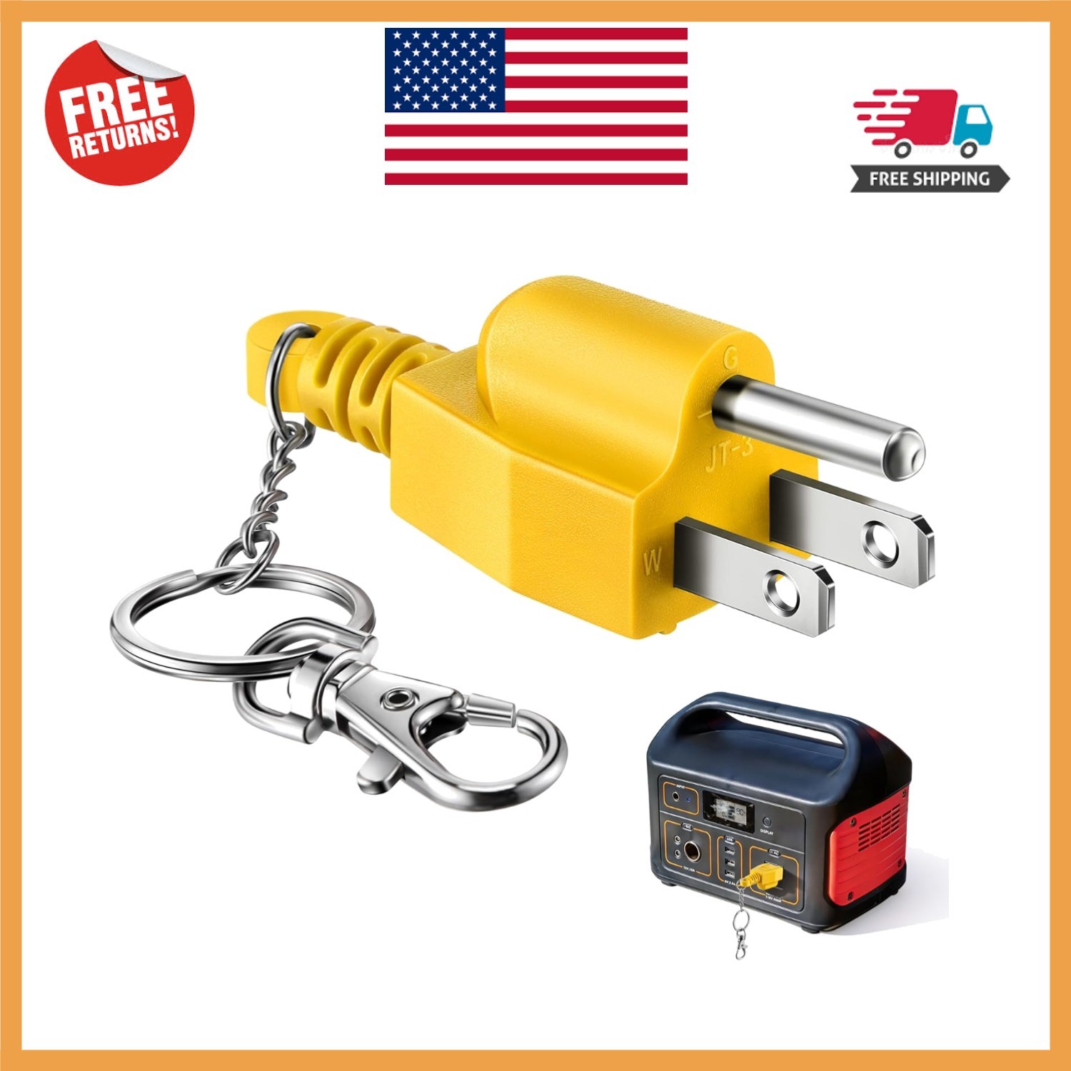 Neutral Ground Bonding Plug with Keychain – Essential RV & Generator Accessory