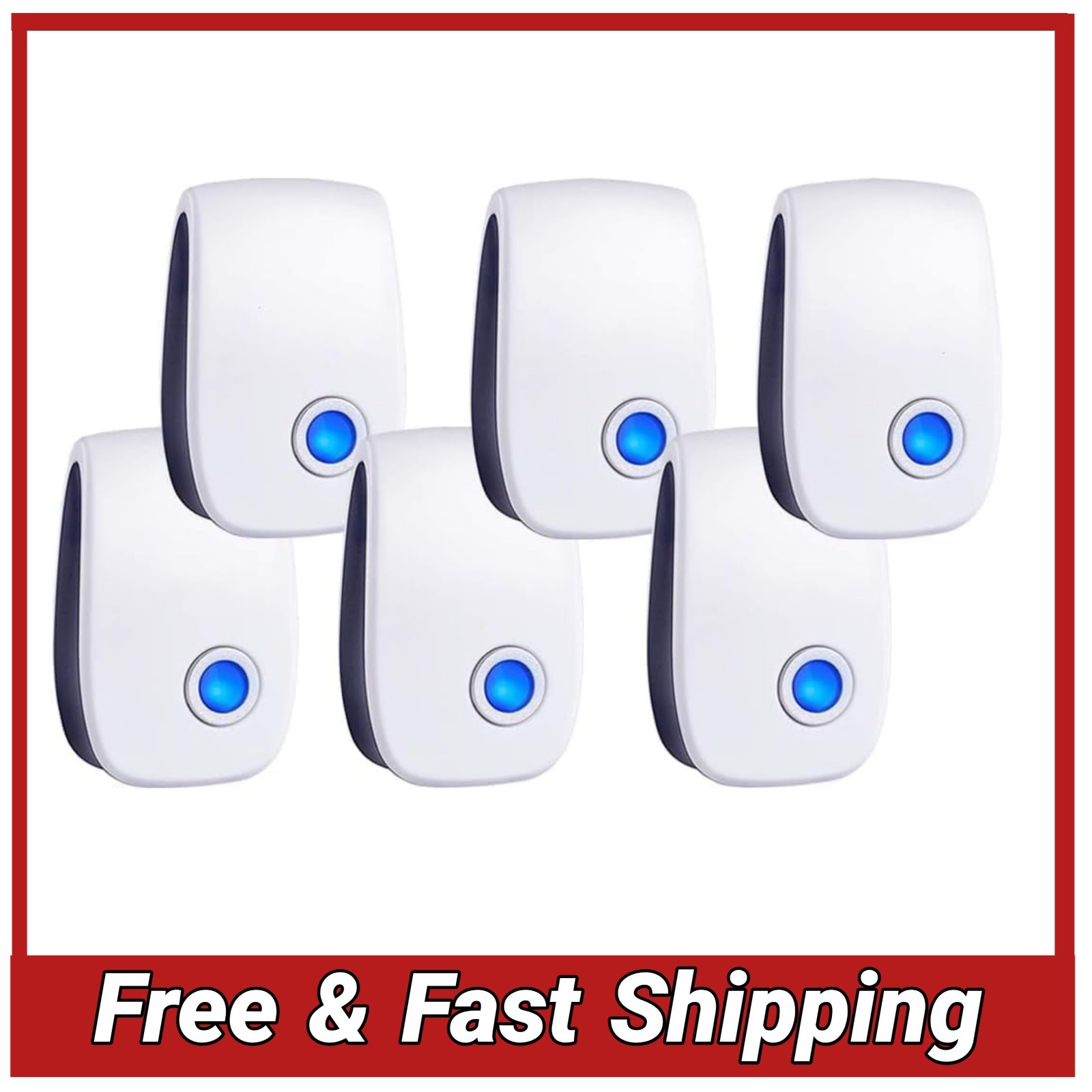 Intelligent Ultrasonic Pest Control Plug-In – 6 Pack with Nightlight Feature