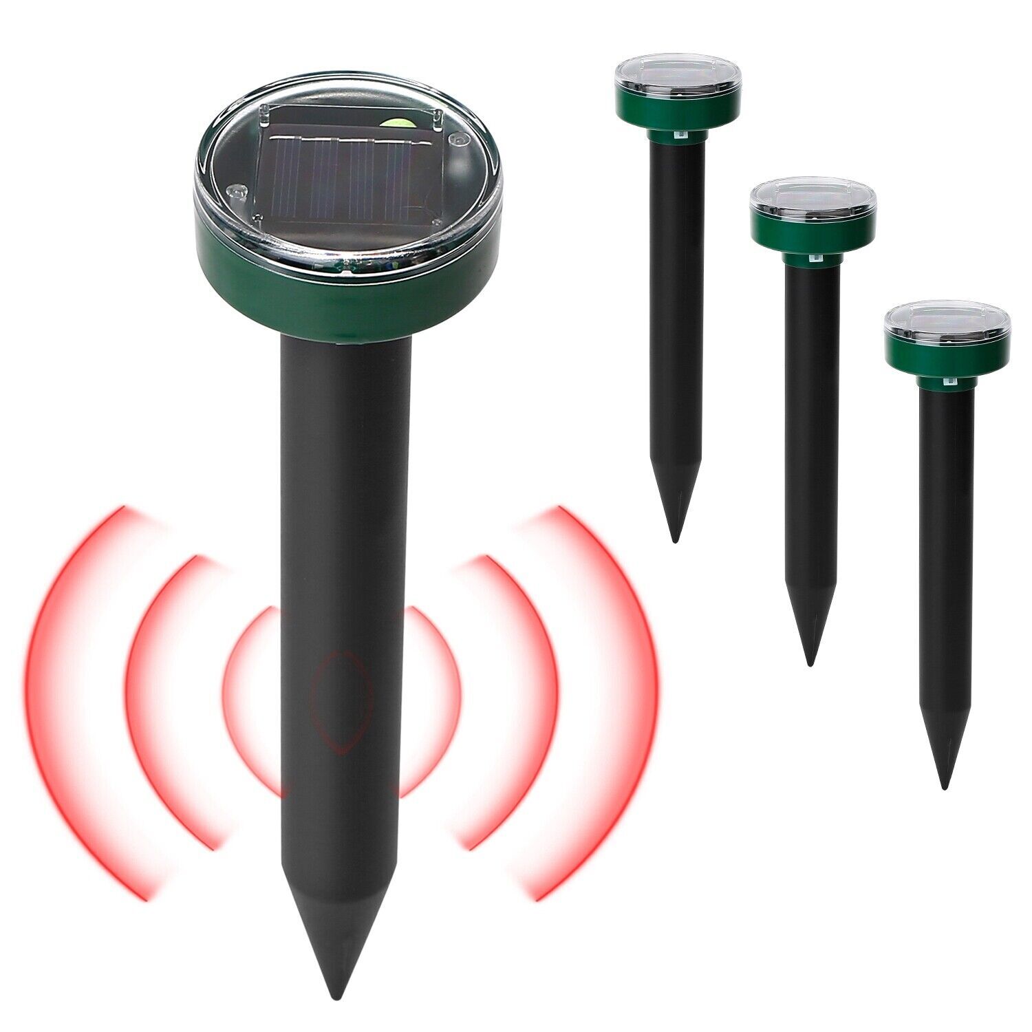 4Pack/1Pack Solar Animal Repeller Ultrasonic Gopher Mole Squirrel Pest Repellent