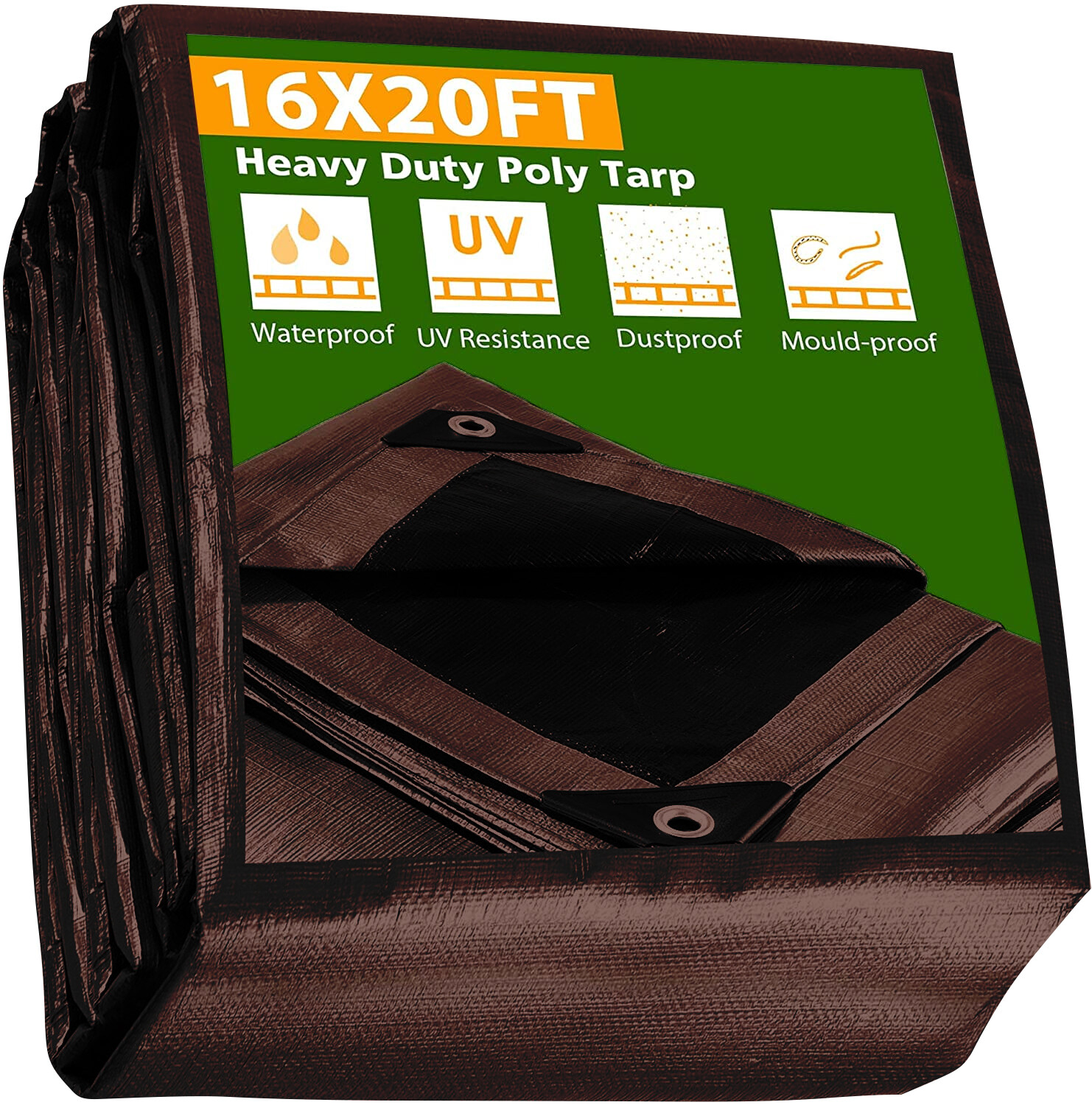 Heavy Duty Tarp 18Mil Waterproof Tarpaulin Garden Sun Shade Canopy Cover Tent