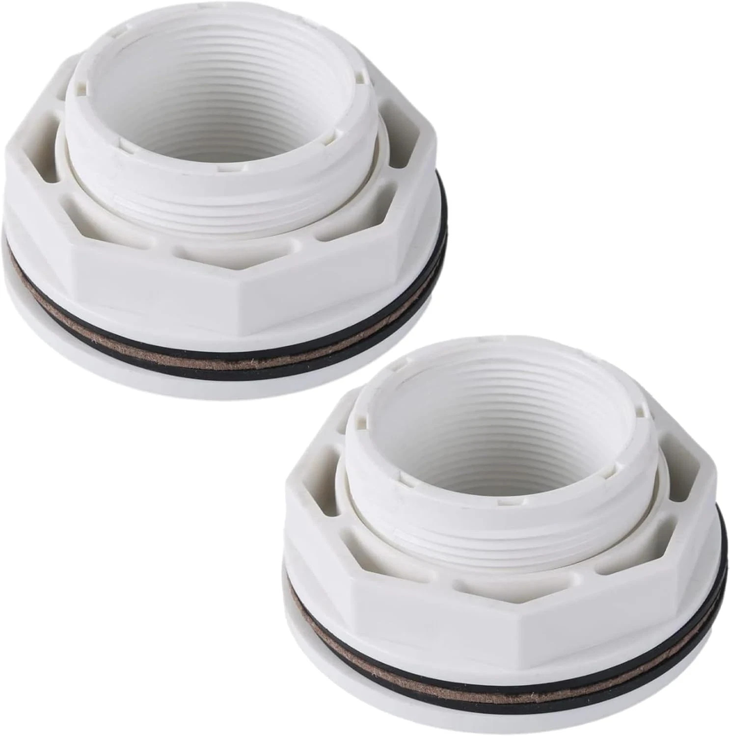 Tongass (2-Pack) 1 1/2″ above Ground Pool Inlet Return Fitting with Locknut Gask