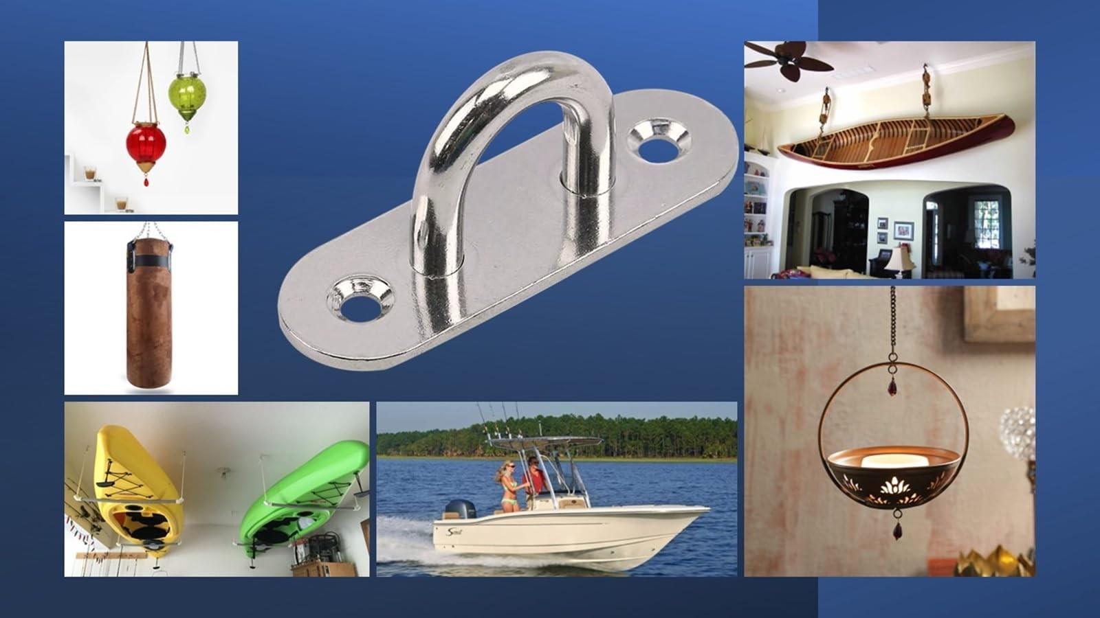 Branded Boards Heavy Duty Zinc Galvanized Steel Hammock Ceiling Hook Pad Eye …
