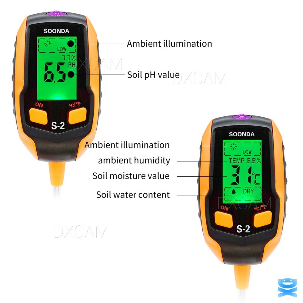 5-in-1 Digital PH Soil Tester LCD Moisture Plant Water Temperature Test Meter