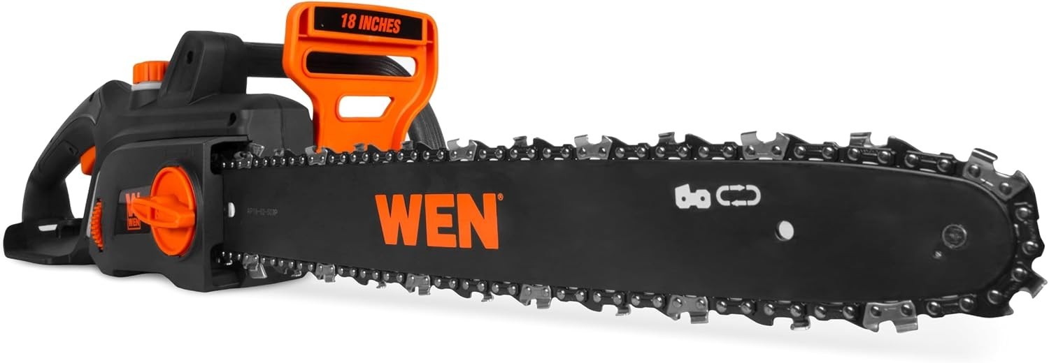 Powerful 15-Amp Corded Electric Chainsaw – 18-Inch Cutting Length