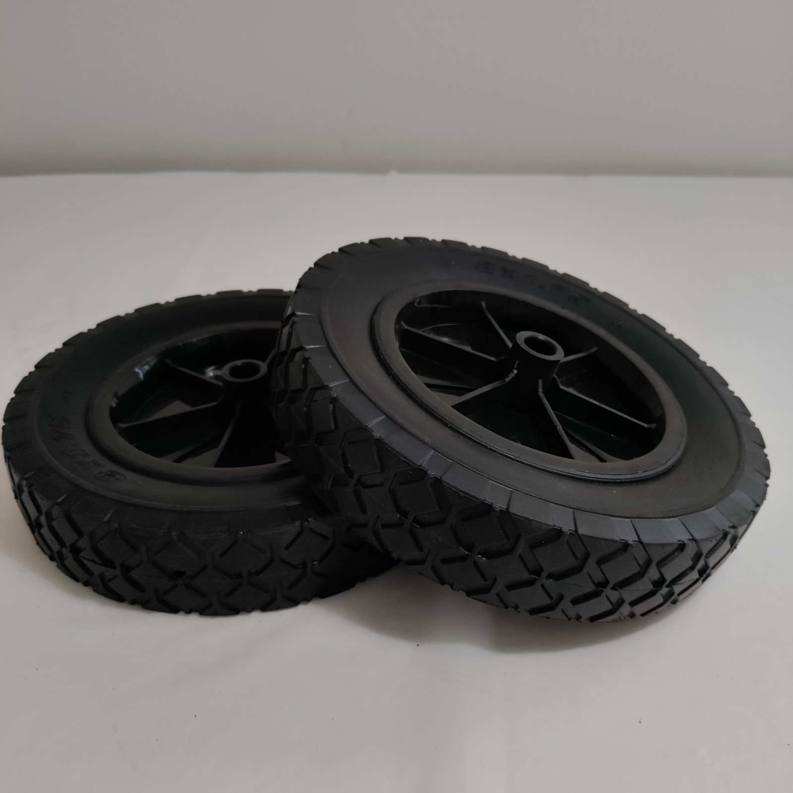 2 Pack 8 x 1.75 Inch Solid Hand Truck Wheel 1/2 Inch Axle Heavy Duty