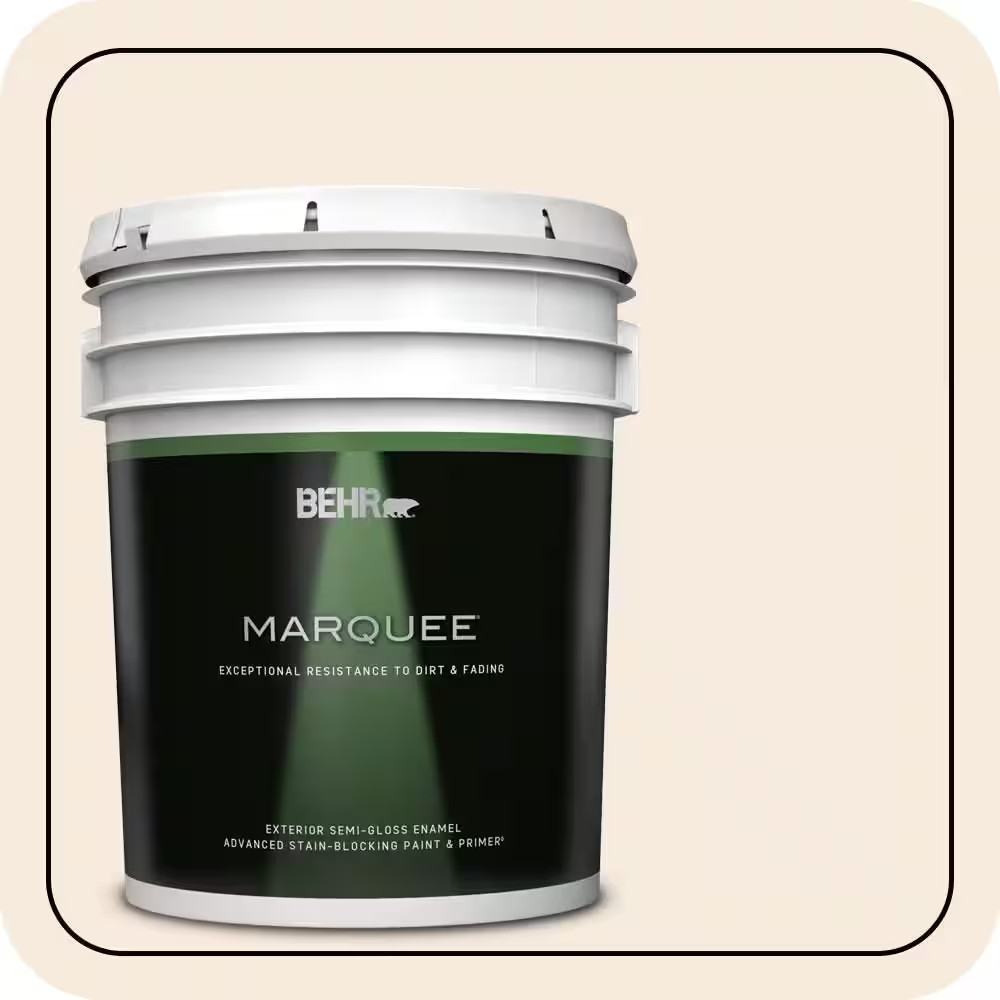 5 Gal. #RD-W15 Cotton Sheets Semi-Gloss Enamel Exterior Paint & Primer