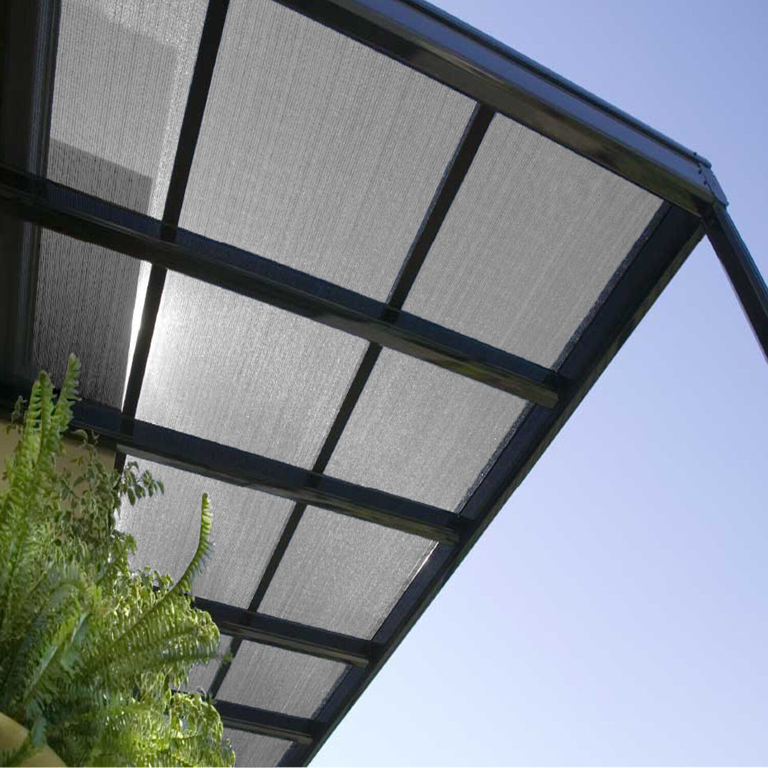 12 FT Fabric Roll Privacy Fence Screen Gray UV Block Yard Patio Sun Shade Cloth