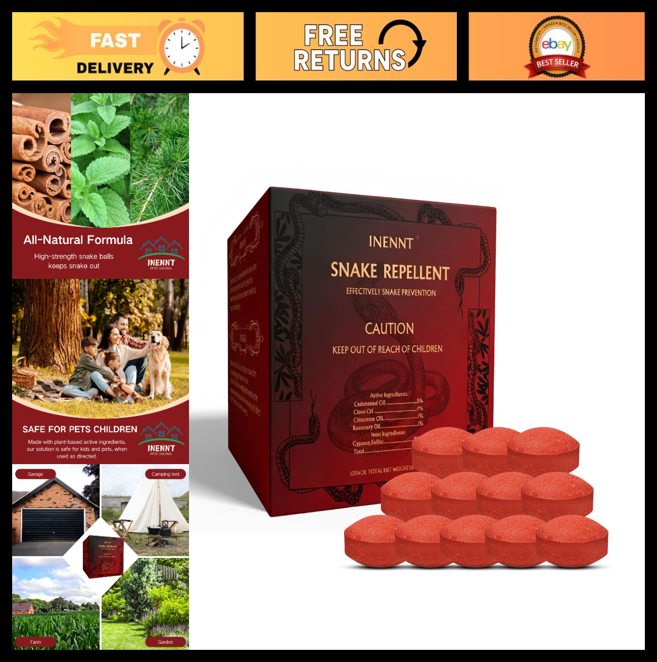 Effective Snake Repellent for Yard – Natural Outdoor Deterrent, Pet & Child Safe