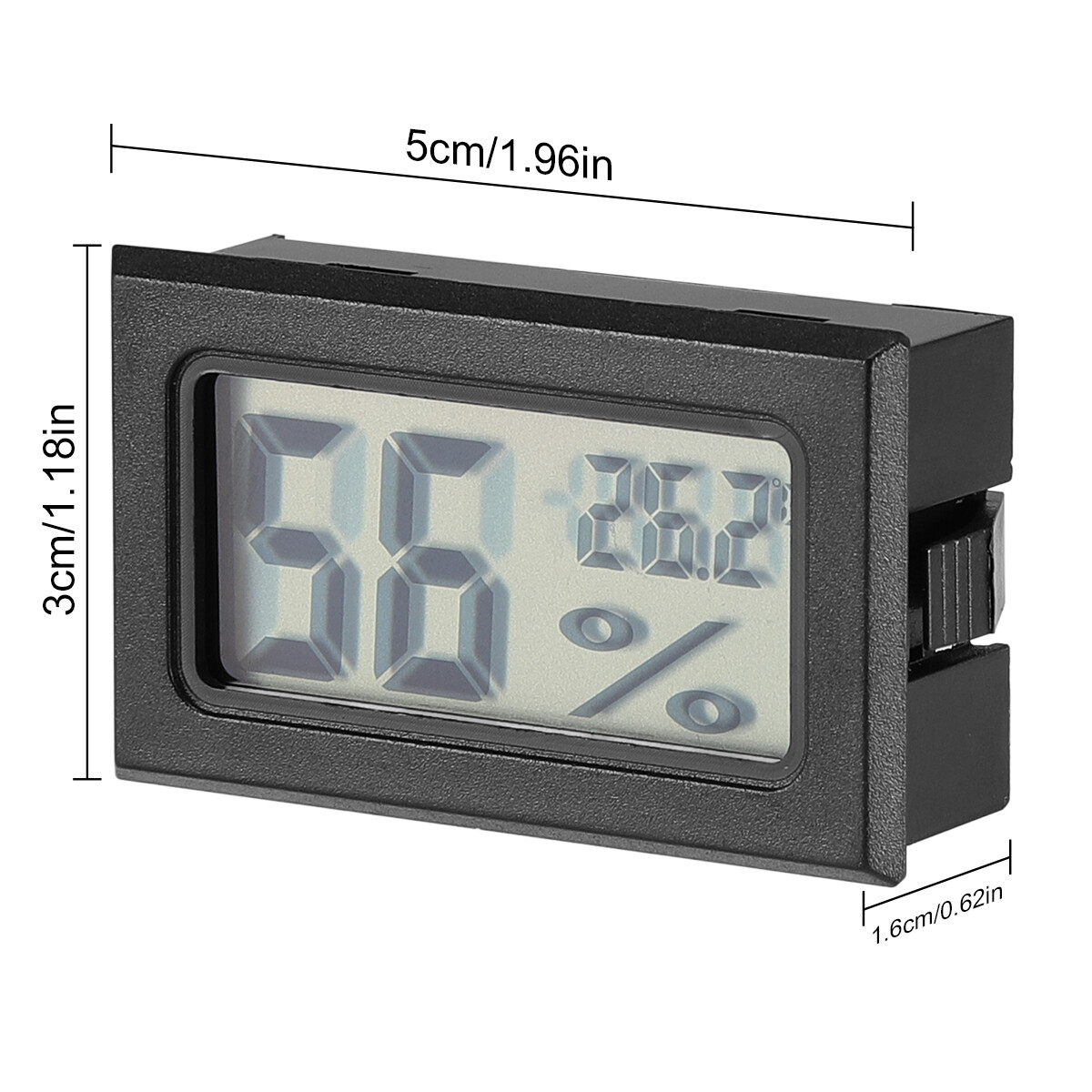 5PCS LCD Digital Mini Precise Electronic Hygrometer Thermometer Black w/Battery