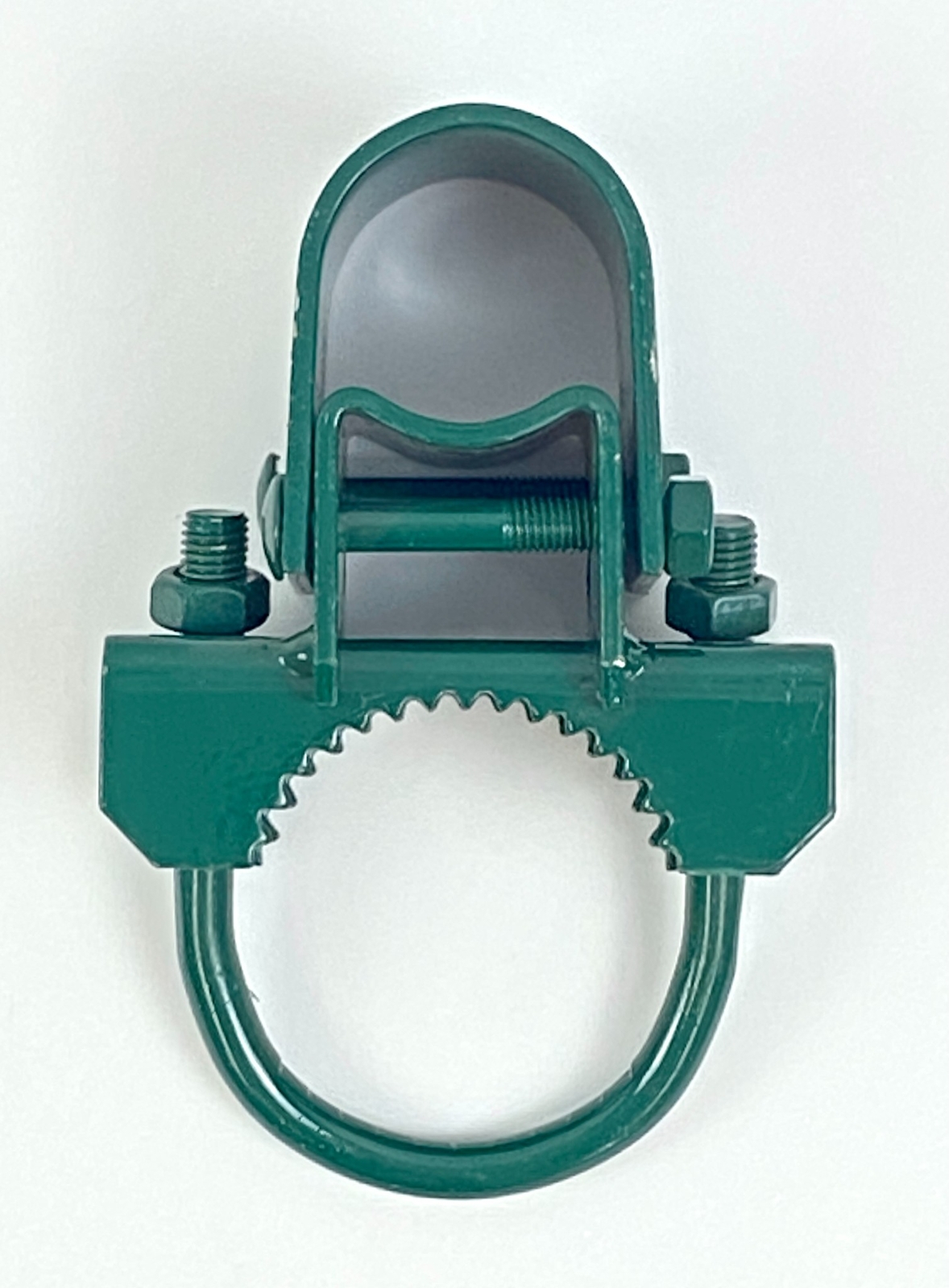 Green Bulldog Chain Link Fence Gate Hinge 3 1/8 Inch U-Bolt Style