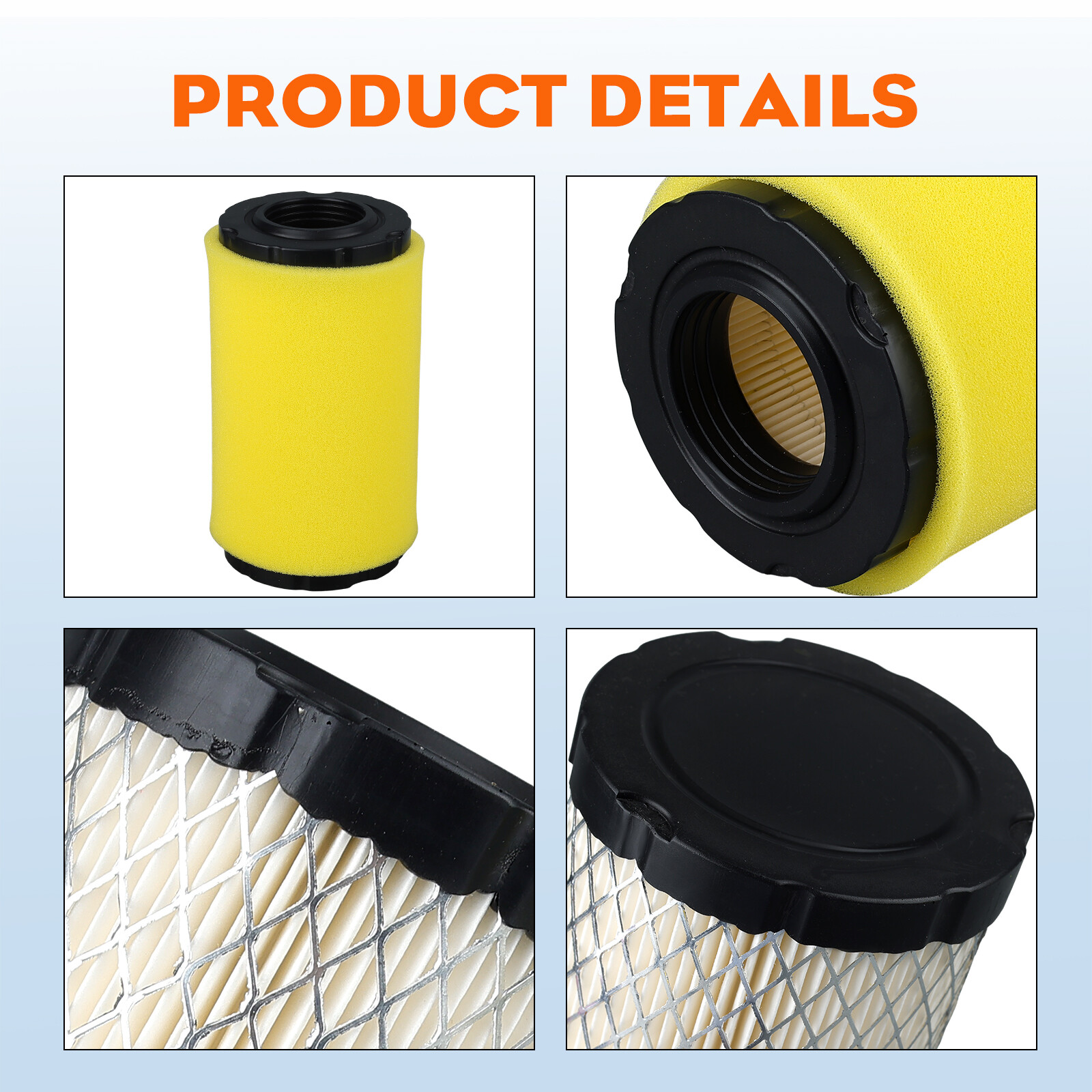 2 Pc Air Filter & Pre Filter for Briggs & Stratton 20-21HP Engine 793569 793685