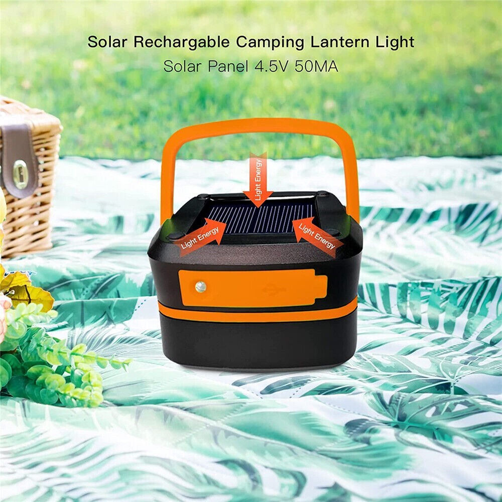 Solar Lantern Camping Tent Lights USB Recharge Power Outage foldable LED Lantern