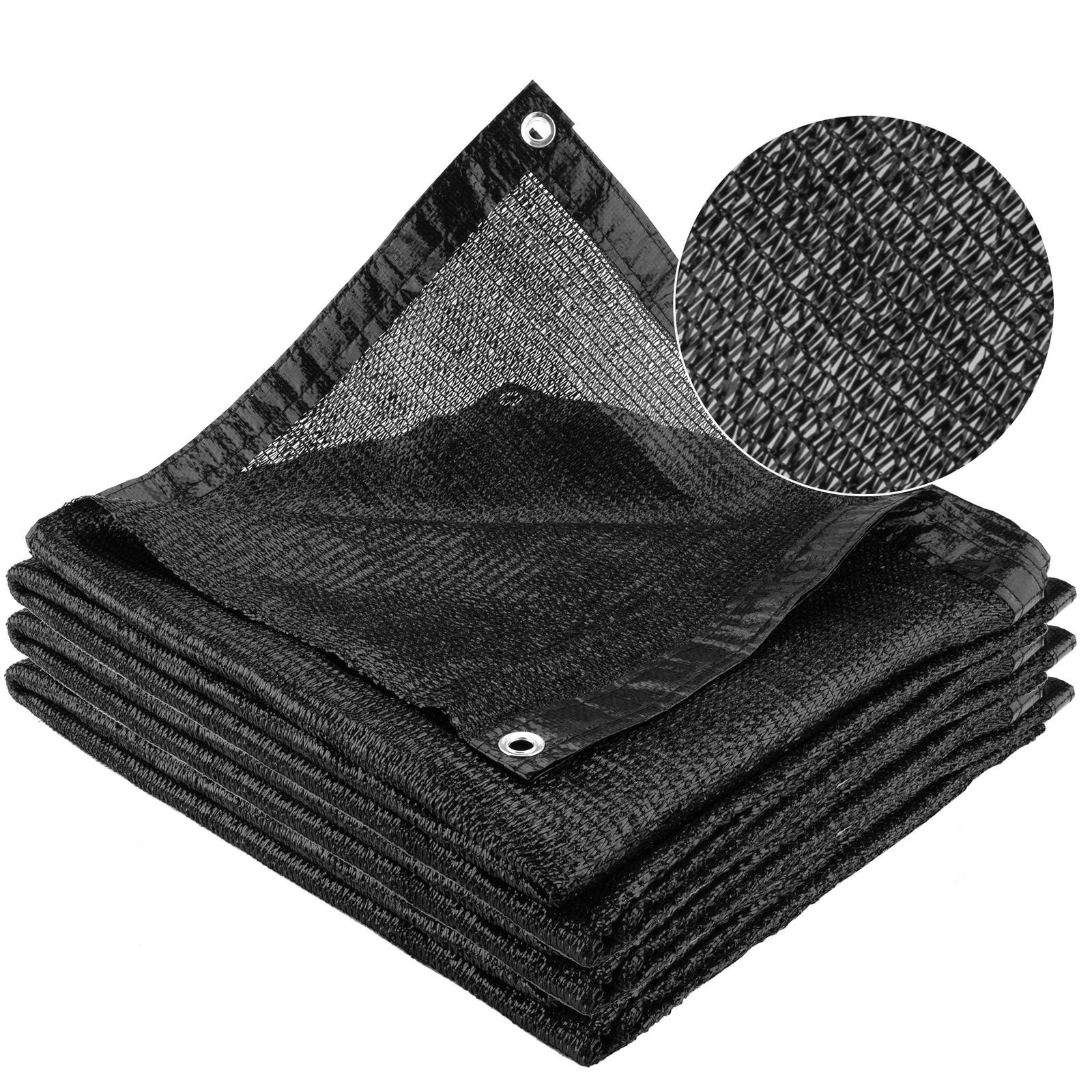 60% Black Sunblock Shade Cloth Taped Edge w/ Grommets UV Resistant Shade Net US