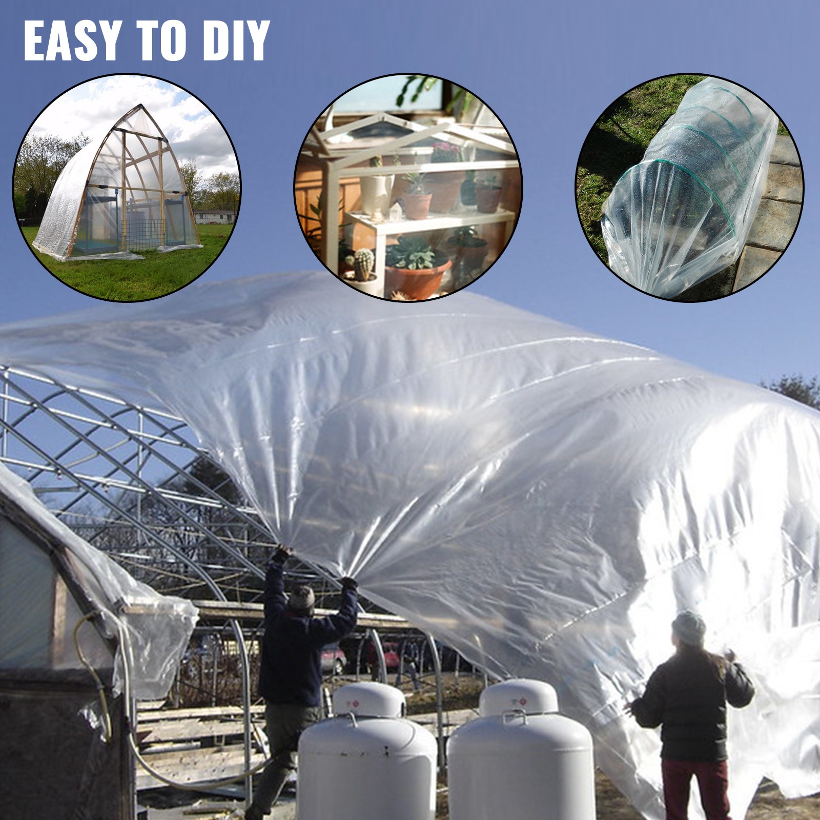 VEVOR Greenhouse Film, Greenhouse Polyethylene Film 12×25 ft Greenhouse Plastic