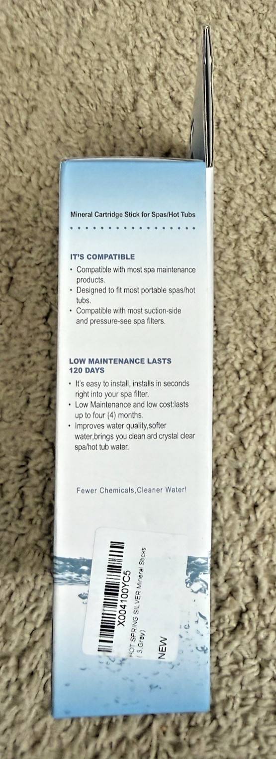 Hot Tub Mineral Silver Ion Cartridge Sticks (3 Gray) for Spas FREE SHIPPING