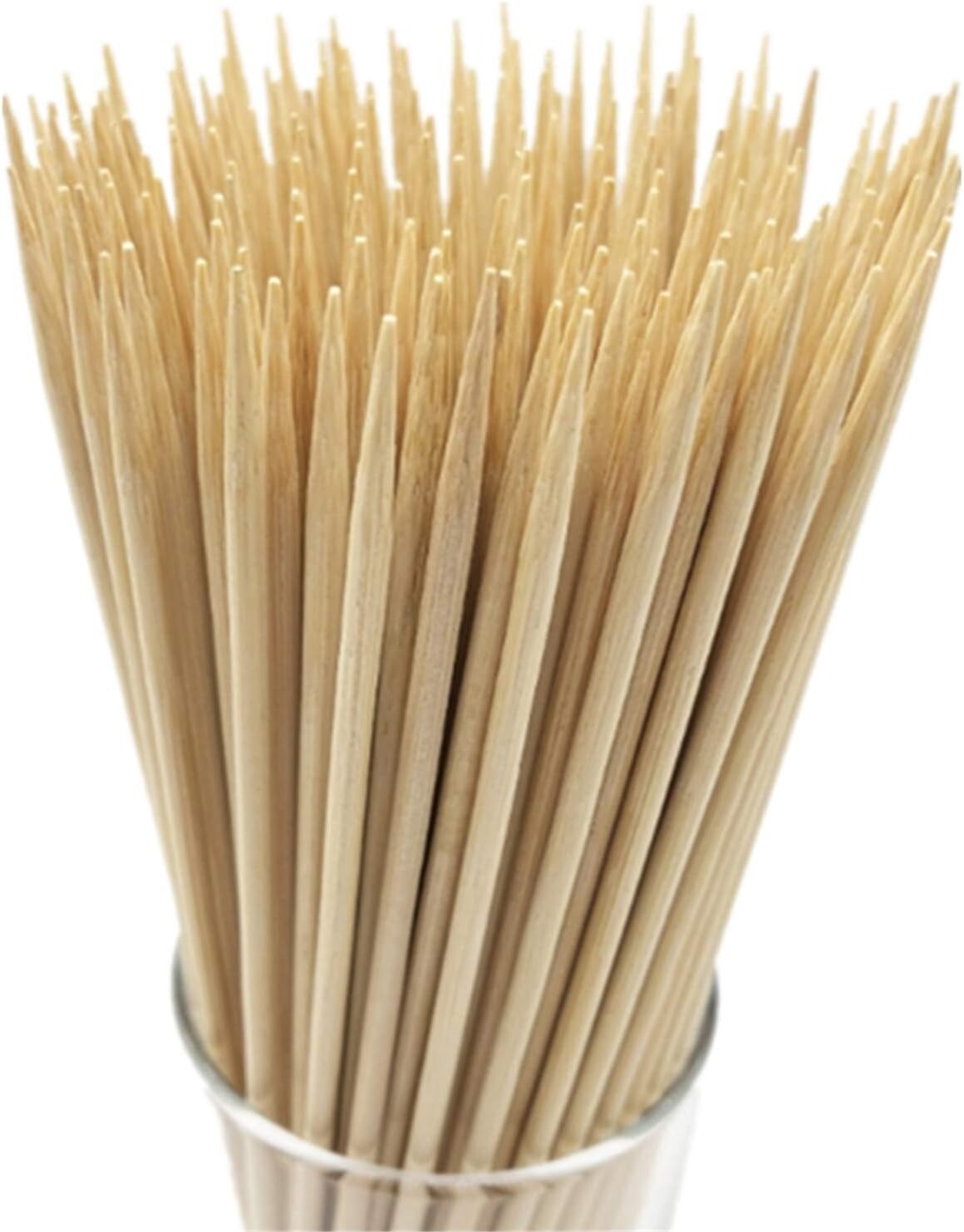 100PCS 6″ Natural Bamboo Skewers – 4mm Thick BBQ, Kabob, Fruit, Appetizer