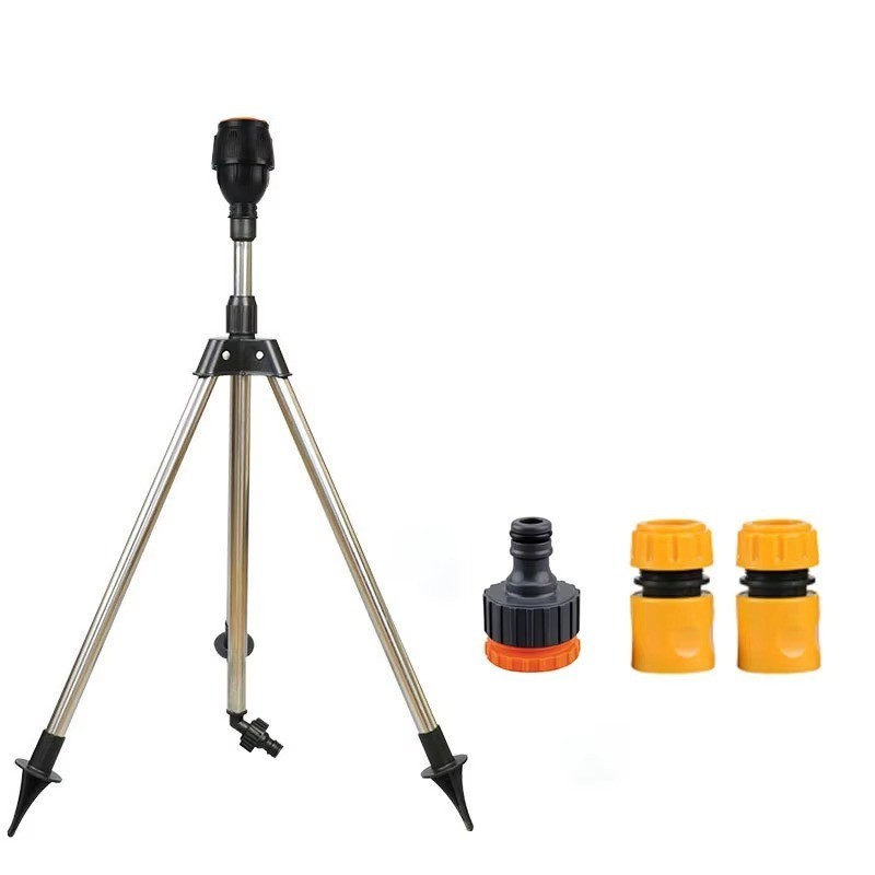 360 Rotating Lawn Sprinkler Stainless Steel Tripod Water Irrigation Garden Tool