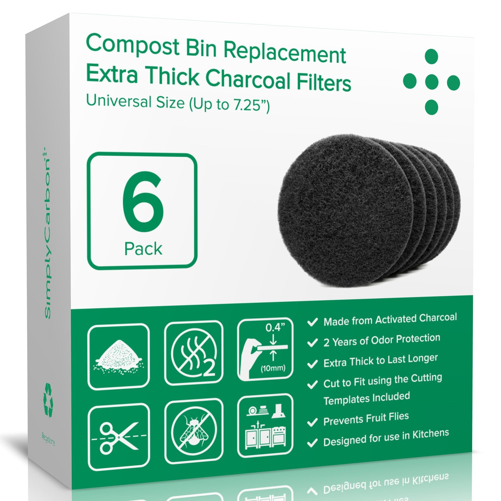 2 Years Supply Extra Thick Filters for Kitchen Compost Bins Longer Lasting