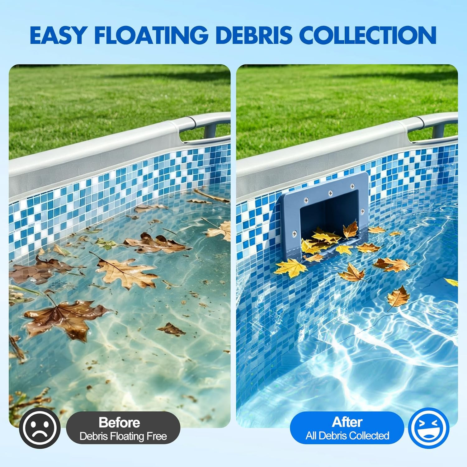 Deeprclean through Wall Skimmer for above Ground Pool, Heavy Duty Wall Mount Poo