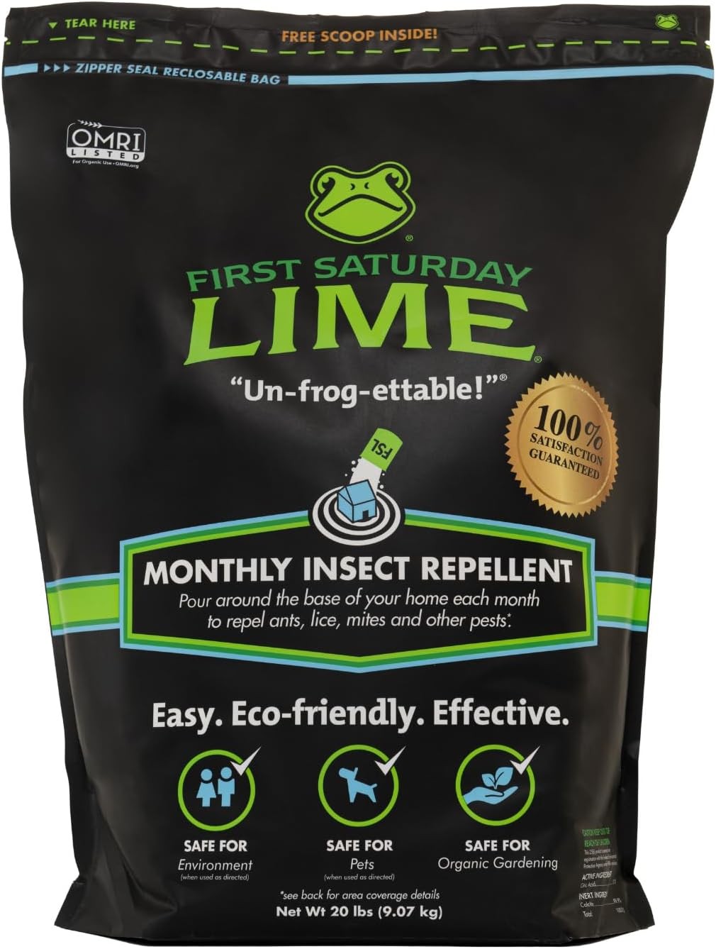 First Saturday Lime Insect Deterrent 20LB Monthly Insect Barrier Multi Purpose