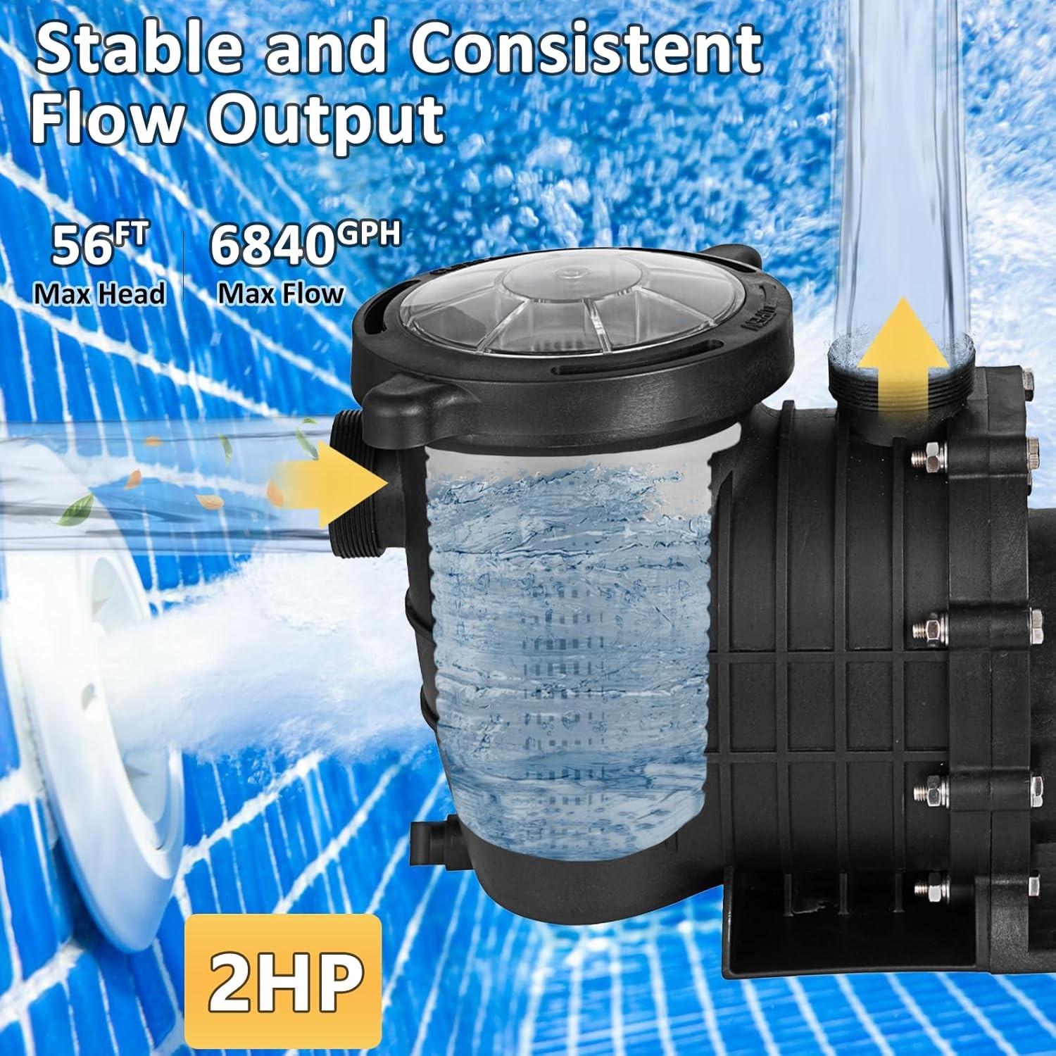 Hayward 2.0HP Swimming Pool Pump In/Above Ground w/ Motor Strainer Filter Basket