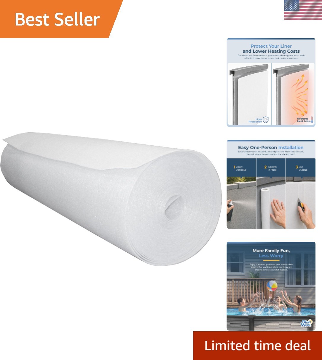 Pool Wall Foam Closed Cell for Above Ground Pools 1/8″ 48″ x100′ | Gorilla Guard