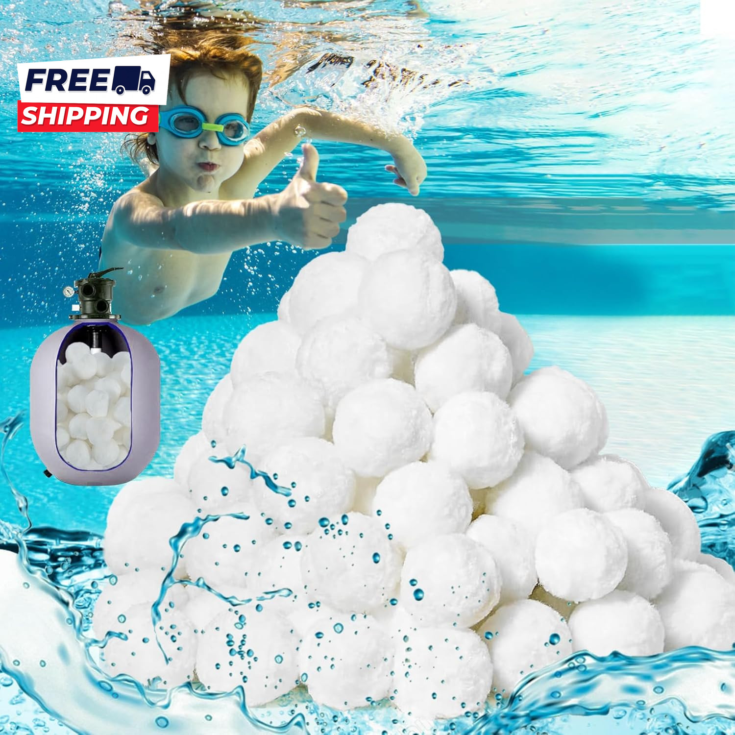 50PCS Pool Filter Balls Sand Filter Ball Aquarium Filter Media Reusable Poly