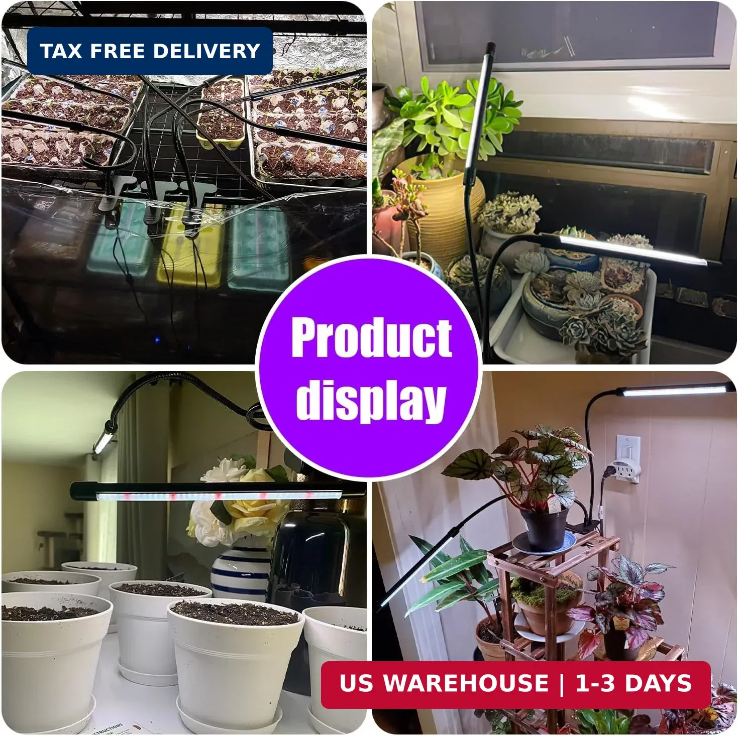 2 Pack Grow Lights for Indoor Plants 168 LEDs Full Spectrum Clip Plant Lamp Time