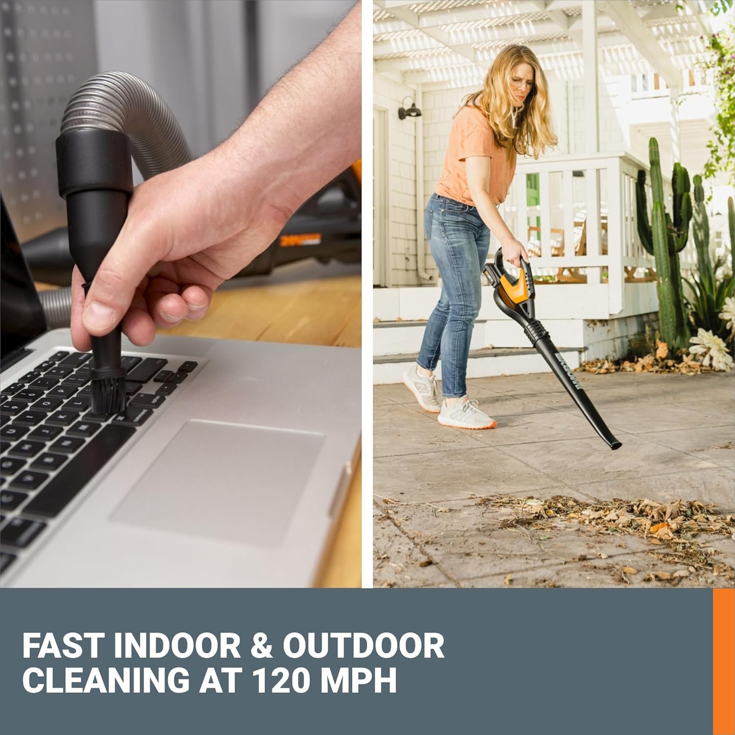 WG545.1 Worx 20V PowerShare Cordless Blower w/Attachments