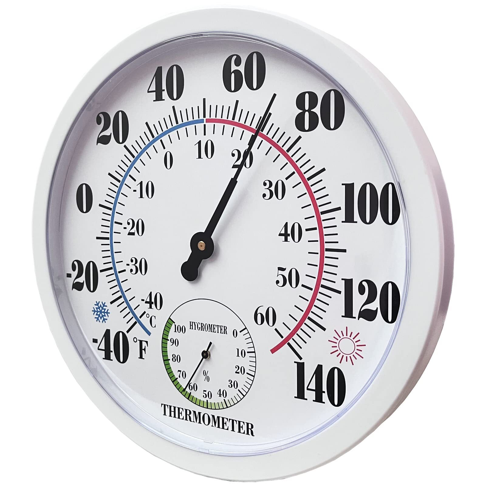 Indoor Outdoor Thermometer Large Wall Thermometer-Hygrometer Waterproof Does …