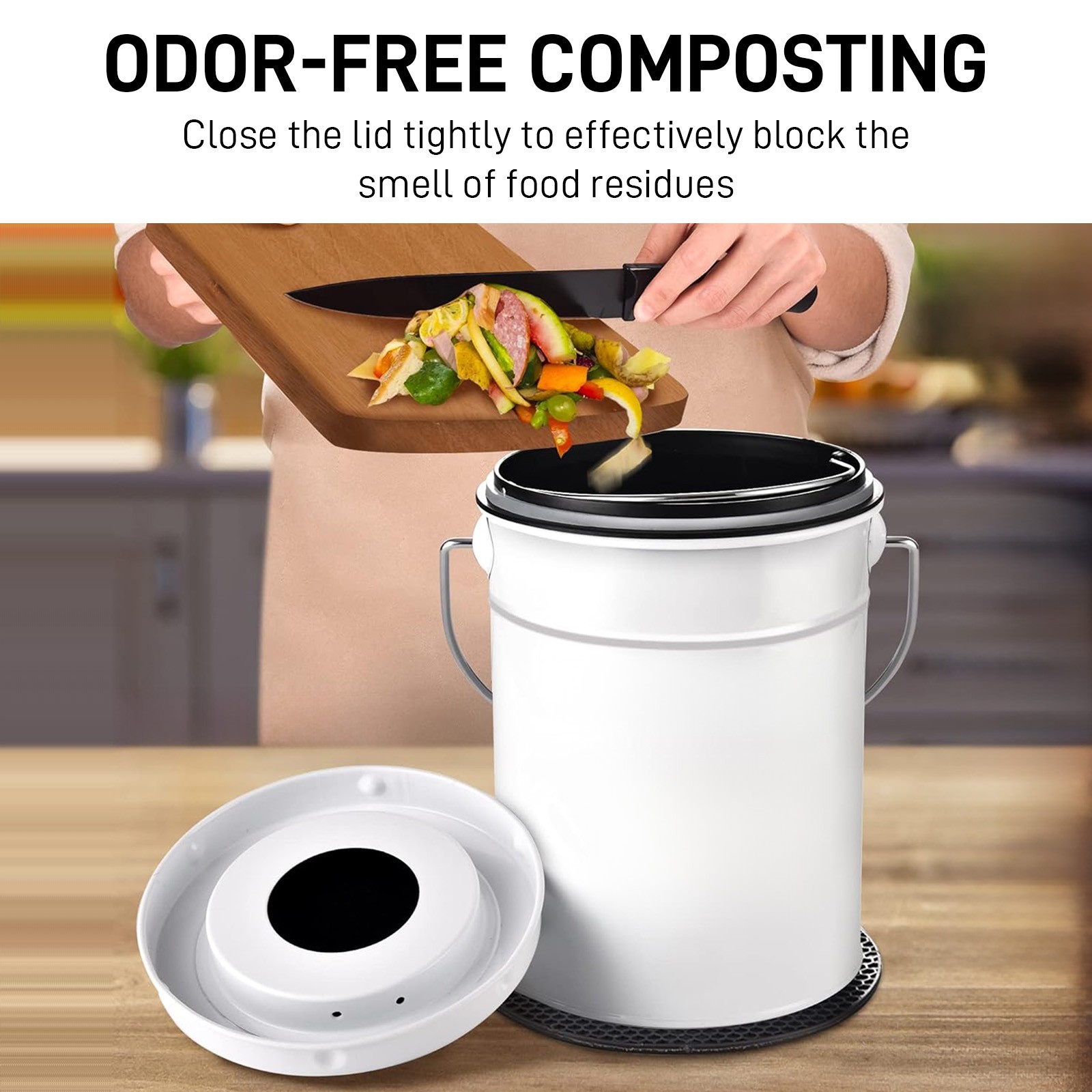 Set of 6 7.25inch Kitchen Compost Bin Charcoal Filter Replacements Thickness 0.4