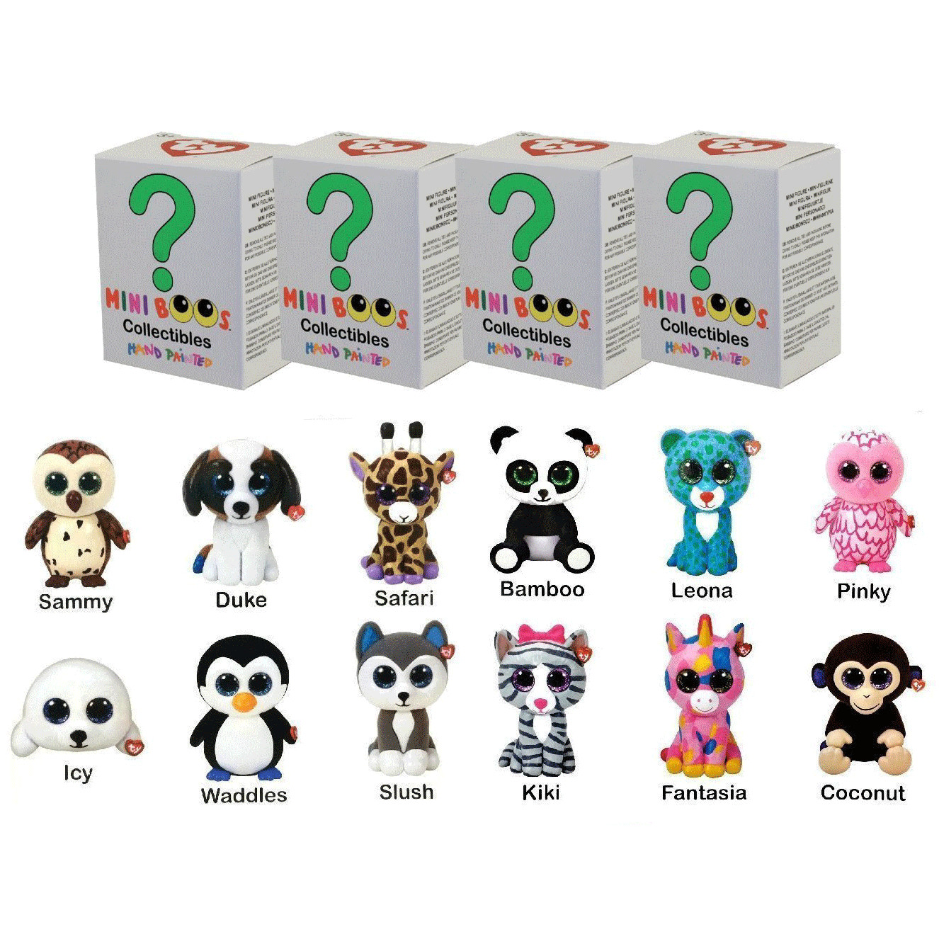 Set of 4 TY Mini Boos Hand Painted Collectible Figurines Series 1 Blind Box