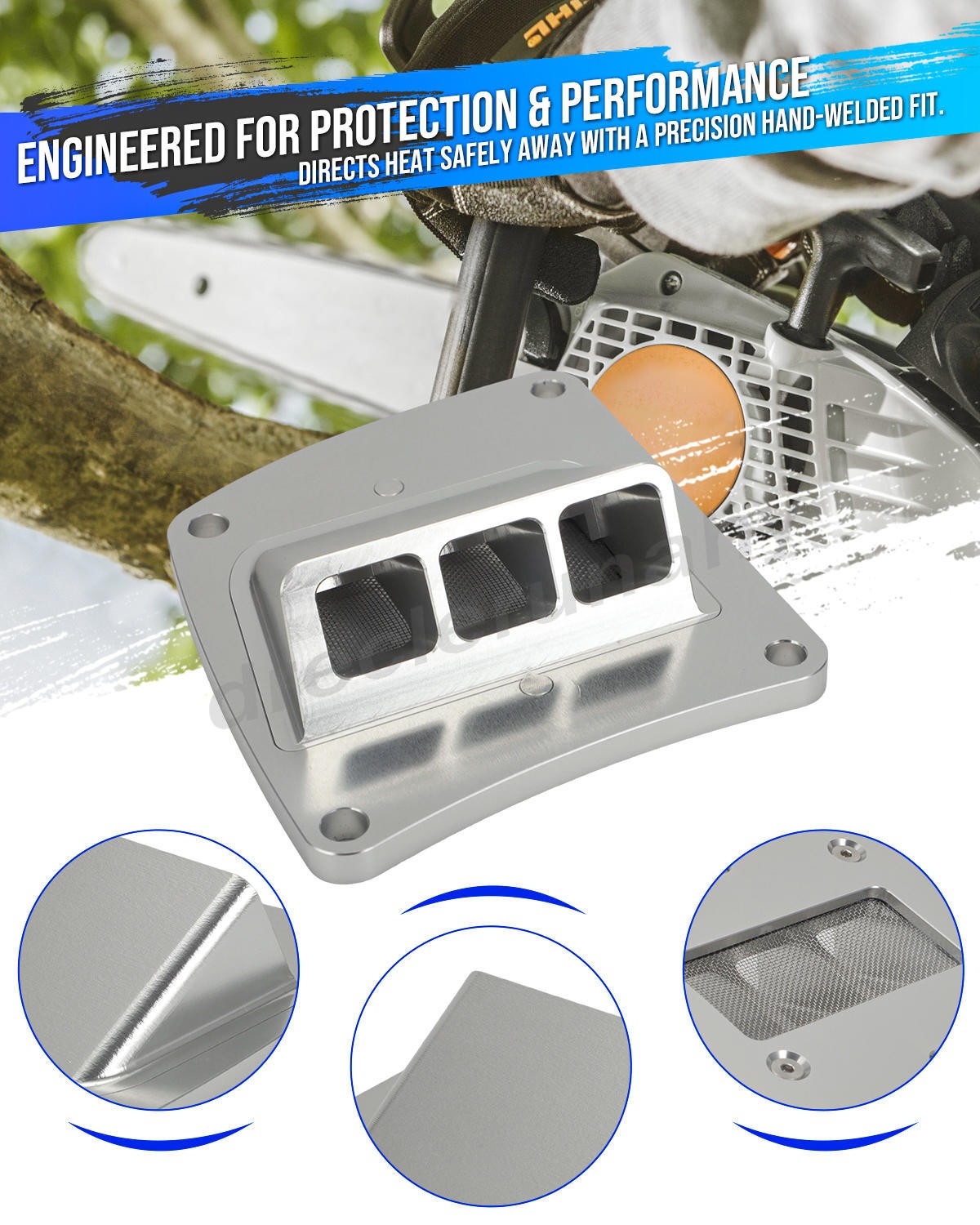 For Stihl MS500i MS500 Chainsaw Performance Muffler Exhaust Aluminum Cover Kit