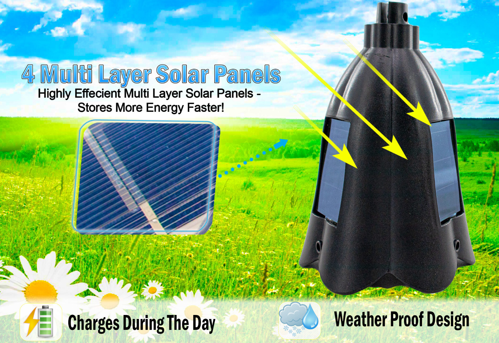 Solar Hanging Planter w/ LED Light Self-Watering Outdoor Flower Basket Hanger