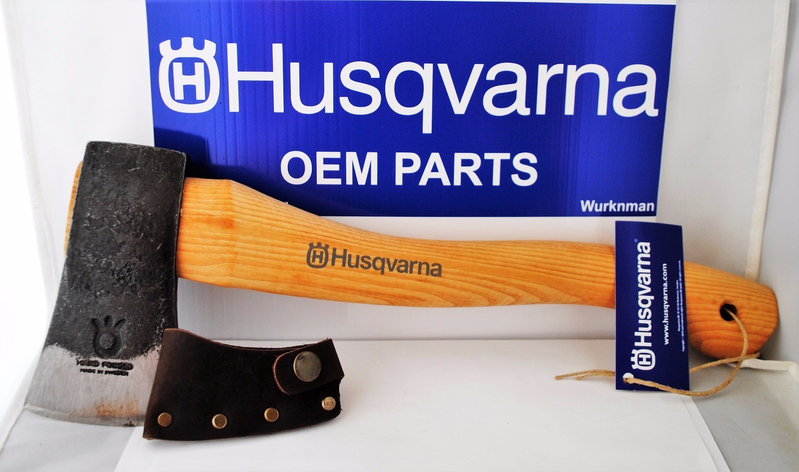 Husqvarna OEM 576926401 / 596270901 13 in Curved Hatchet With Leather Sheath