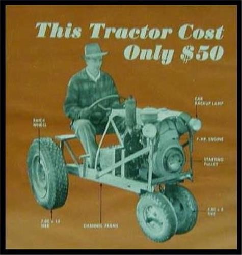 Small Tractor 1950 HowTo build PLANS Powerful Model A Doodlebug 7hp