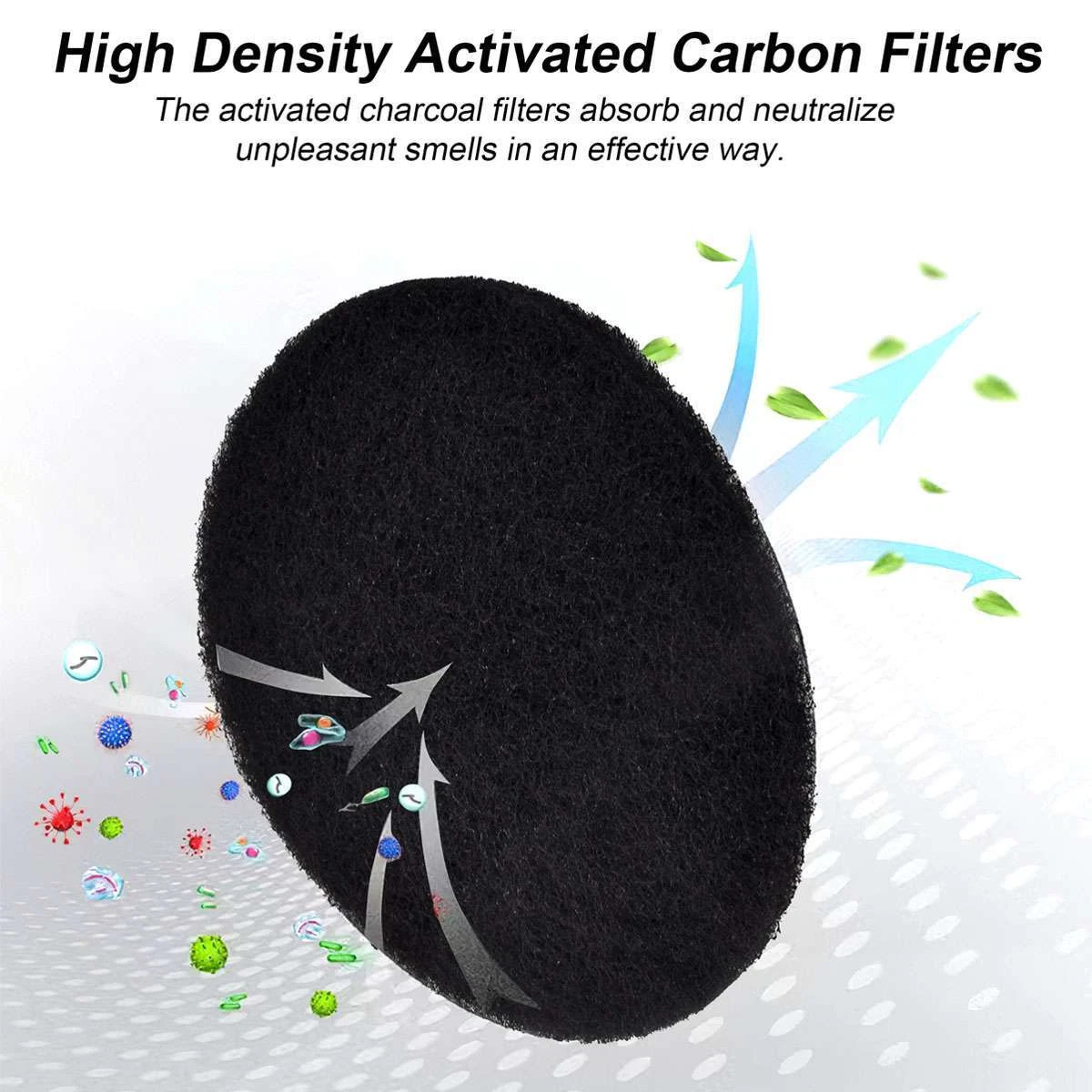 6Pack Activated Carbon Compost Filters 6.7Inch Odor Absorbing for Home Composter