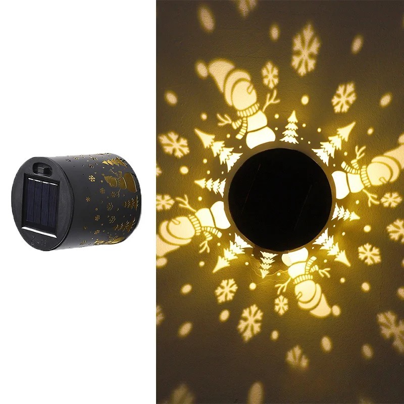 Solar Mandala Wall Light Outdoor Garden Fence Projector Lamp Patio Ambient Decor